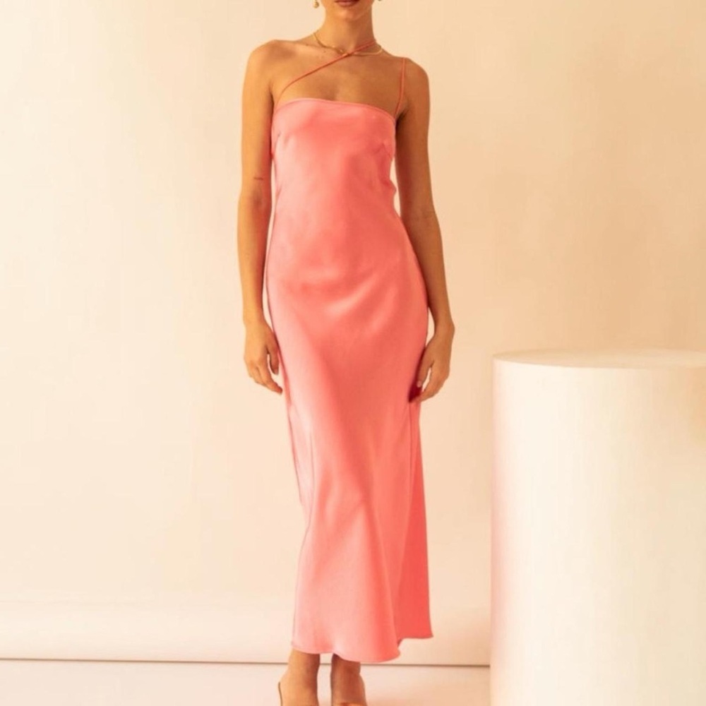 Vrg Grl Aperols & Pasta Bias Cut Midi Dress // Pink // AUS size 8